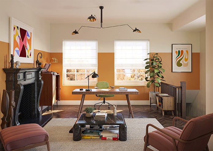 Pavia Voile, White Primrose - Motorised Roman Blind - Image 8